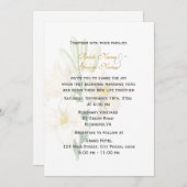 ヴィンテージの植物芸術の白いユリ結婚の花 招待状 (正面/裏面)