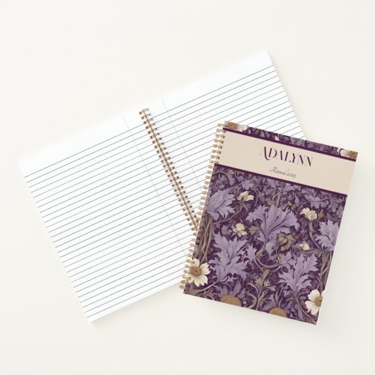 ヴィンテージの植物退職祝い贈り物 ノートブック (内部)