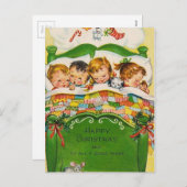 ヴィンテージの楽しいクリスマス シーズンポストカード (正面/裏面)