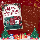 ヴィンテージの楽しいソファ・クリスマス・グリーティング シーズンカード