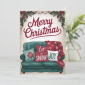 ヴィンテージの楽しいソファ・クリスマス・グリーティング シーズンカード (スタンド正面)