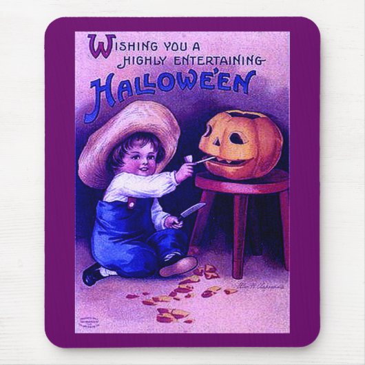 ヴィンテージの楽しいハロウィーン マウスパッド (正面)