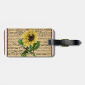 ヴィンテージの楽譜のかわいらしいヒマワリ ラゲッジタグ (裏面横)