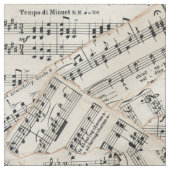 ヴィンテージの楽譜の紙のコラージュ ファブリック (クローズアップ)