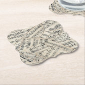 ヴィンテージの楽譜の紙のコラージュ ペーパーコースター (アングル)