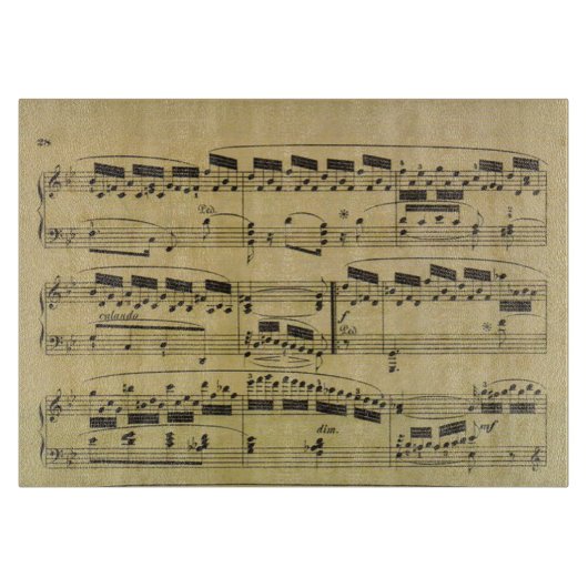 ヴィンテージの楽譜の紙の音符|のミュージシャン カッティングボード (正面)