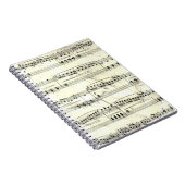 ヴィンテージの楽譜の素朴なペーパープリント ノートブック (右側)