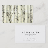 ヴィンテージの楽譜の素朴なペーパープリント 名刺 (正面/裏面)