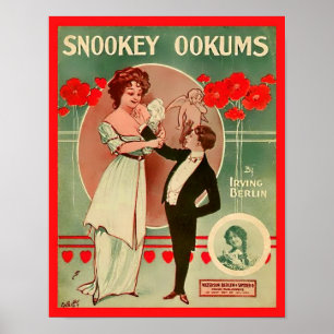 ヴィンテージの楽譜のSnookey Ookums 1913カバーコピー ポスター