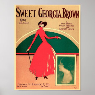 ヴィンテージの楽譜カバー甘いジョージアブラウン1925年 ポスター