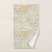 ヴィンテージの楽譜タオルセット バスタオルセット (ハンドタオル)