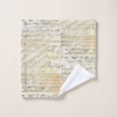 ヴィンテージの楽譜タオルセット バスタオルセット (ウォッシュタオル)