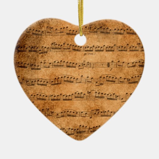 ヴィンテージの楽譜 セラミックオーナメント (正面)