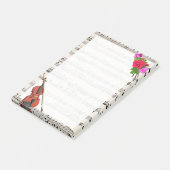 ヴィンテージの楽譜(バイオリンとバラ) ポストイット (アングル)