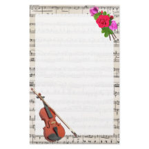 ヴィンテージの楽譜(バイオリンとバラ)