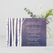 ヴィンテージの樺の木の結婚式招待状 招待状 (スタンド正面)