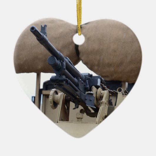 ヴィンテージの機関銃のおよび装甲 セラミックオーナメント (正面)