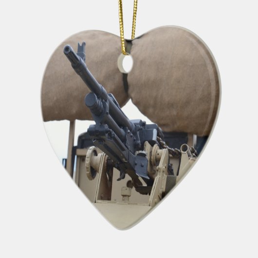 ヴィンテージの機関銃のおよび装甲 セラミックオーナメント (左)