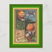 ヴィンテージの歌うカボチャの男 ポストカード (正面)