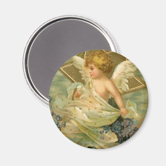 ヴィンテージの歓喜のクリスマスエンジェル マグネット (正面/裏面)