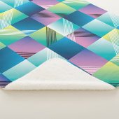 ヴィンテージの正方形：抽象芸術パターン シェルパブランケット (3/4)