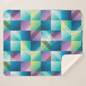 ヴィンテージの正方形：抽象芸術パターン シェルパブランケット (正面(横))