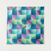 ヴィンテージの正方形:抽象芸術パターン タペストリー (正面(横))