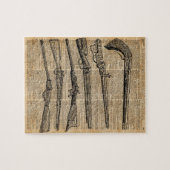 ヴィンテージの武器のアンティークは辞書の芸術を撃ちます ジグソーパズル (横)