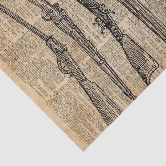 ヴィンテージの武器のアンティークは辞書の芸術を撃ちます 薄葉紙 (詳細)