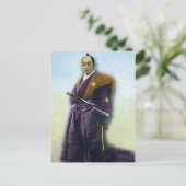 ヴィンテージの武士および着色される日本のな剣手 ポストカード (スタンド正面)