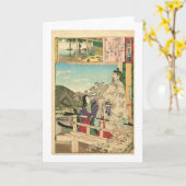 ヴィンテージの武士の挨拶状 カード (黄色い花)