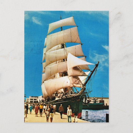 ヴィンテージの歴史的な船、サンディエゴ、スター・オブ・インド ポストカード (正面)