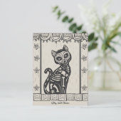 ヴィンテージの死んだ猫のスケルトン ポストカード (スタンド正面)