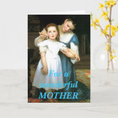 ヴィンテージの母および娘の挨拶状 カード (黄色い花)