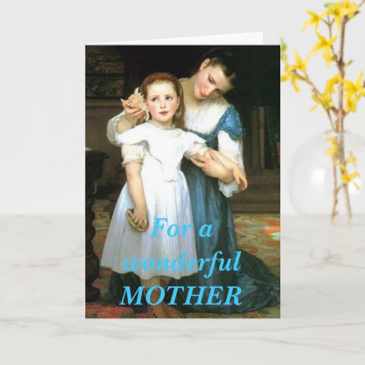 ヴィンテージの母および娘の挨拶状 カード (黄色い花)