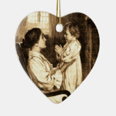 ヴィンテージの母と子のオーナメント セラミックオーナメント (右)