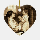 ヴィンテージの母と子のオーナメント セラミックオーナメント (裏面)