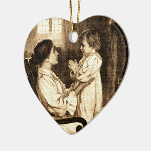 ヴィンテージの母と子のオーナメント セラミックオーナメント (左)