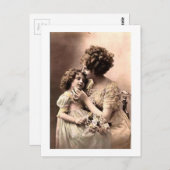 ヴィンテージの母と子 ポストカード (正面/裏面)