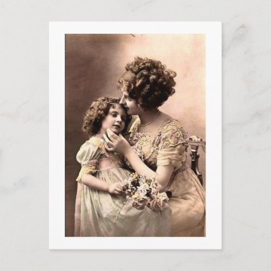 ヴィンテージの母と子 ポストカード (正面)