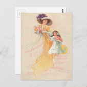 ヴィンテージの母と子 ポストカード (正面/裏面)