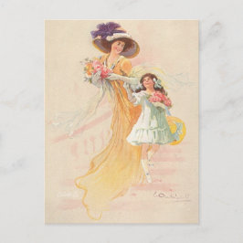 ヴィンテージの母と子 ポストカード
