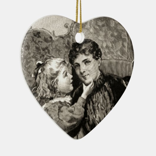 ヴィンテージの母と小さな娘のオーナメント セラミックオーナメント (右)