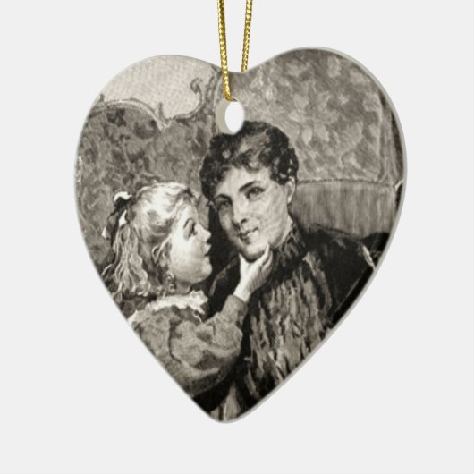 ヴィンテージの母と小さな娘のオーナメント セラミックオーナメント (左)