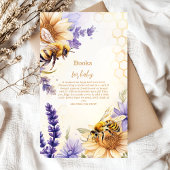 ヴィンテージの母と蜂の黄色の紫の本ベビー エンクロージャーカード