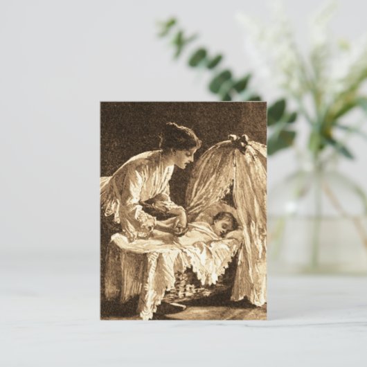 ヴィンテージの母と赤ちゃん ポストカード (スタンド正面)