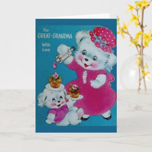 ヴィンテージの母の日のカードおばあちゃん素晴らし用 カード (黄色い花)