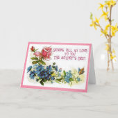 ヴィンテージの母の日の花 カード (黄色い花)