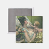 ヴィンテージの母の日、ビクトリア時代の母親と赤ちゃん マグネット (正面/裏面)