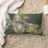 ヴィンテージの母の日、ビクトリア時代の赤ちゃんと母親 ランバークッション (ブランケット)